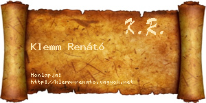 Klemm Renátó névjegykártya