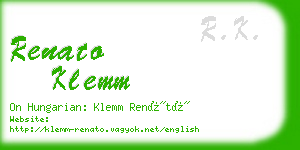 renato klemm business card